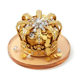 Golden royal jackpot crown and coins icon on play99